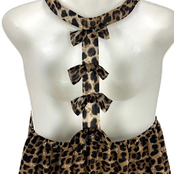 In Bloom L T-Back Chiffon Tank Top Animal Print Scoop Neck Sleeveless Tulip Back - Picture 4 of 11